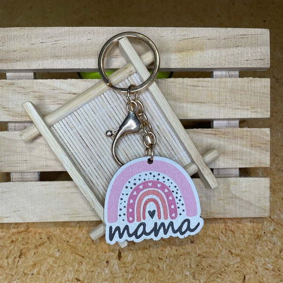 None Accessories - Wooden Mama Keychain
